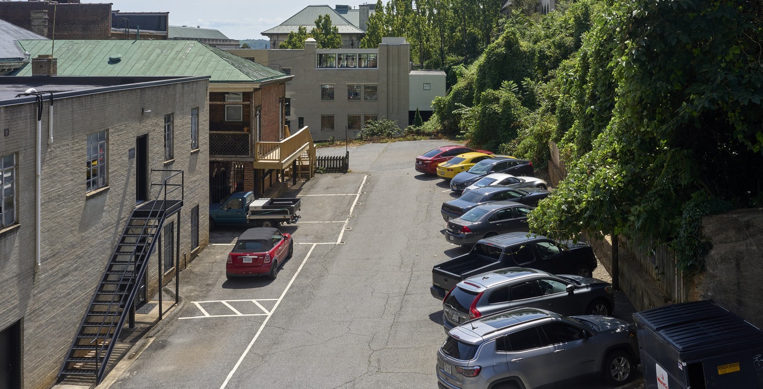 Large on-site parking area serving 801 and 815 Church Street