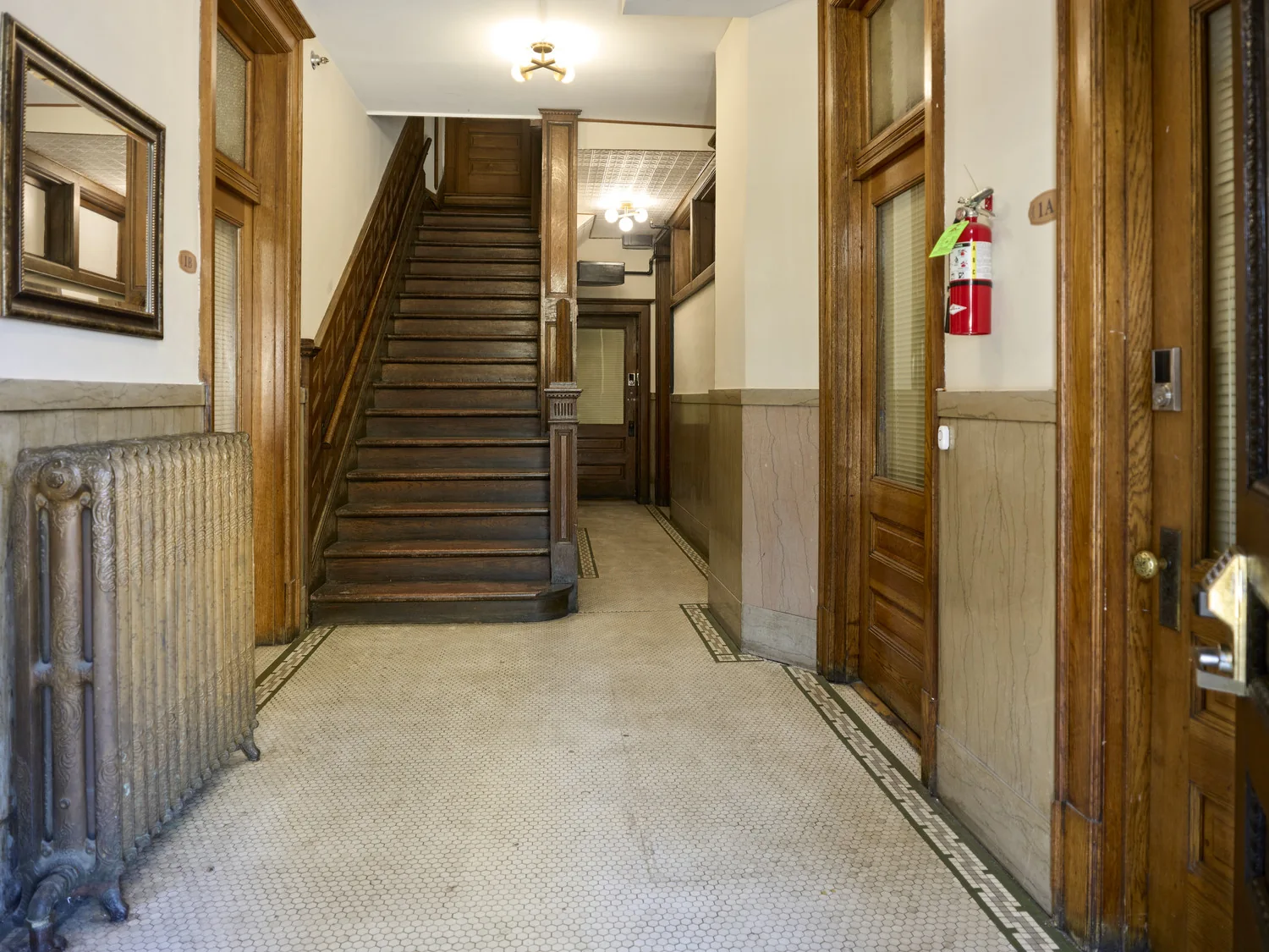 Historic lobby and central staircase at The Calvert